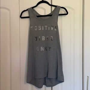 “Positive Vibes Only” mesh back tank